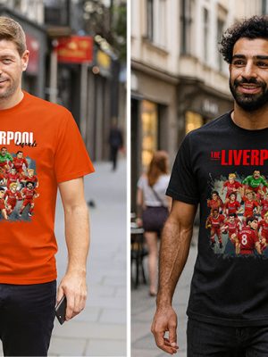 The Liverpool Legends Players in Anime Style - 100% Cotton Print T-shirt - Unisex