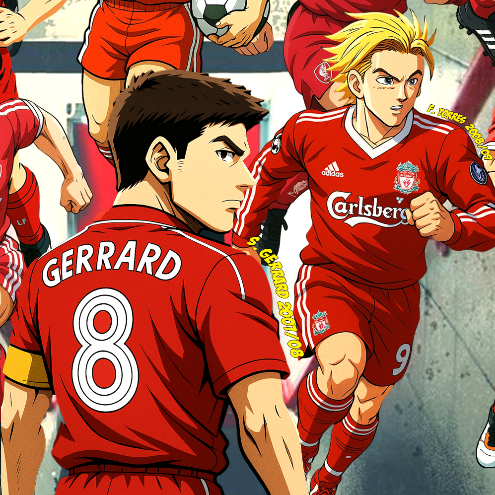 The Liverpool Legends Players in Anime Style - 100% Cotton Print T-shirt - Unisex - Image 6