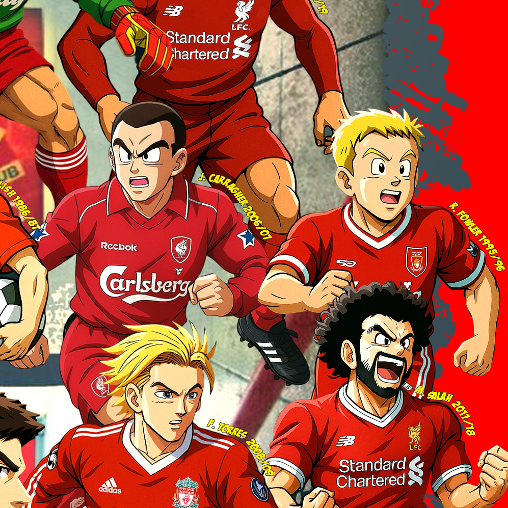 The Liverpool Legends Players in Anime Style - 100% Cotton Print T-shirt - Unisex - Image 8