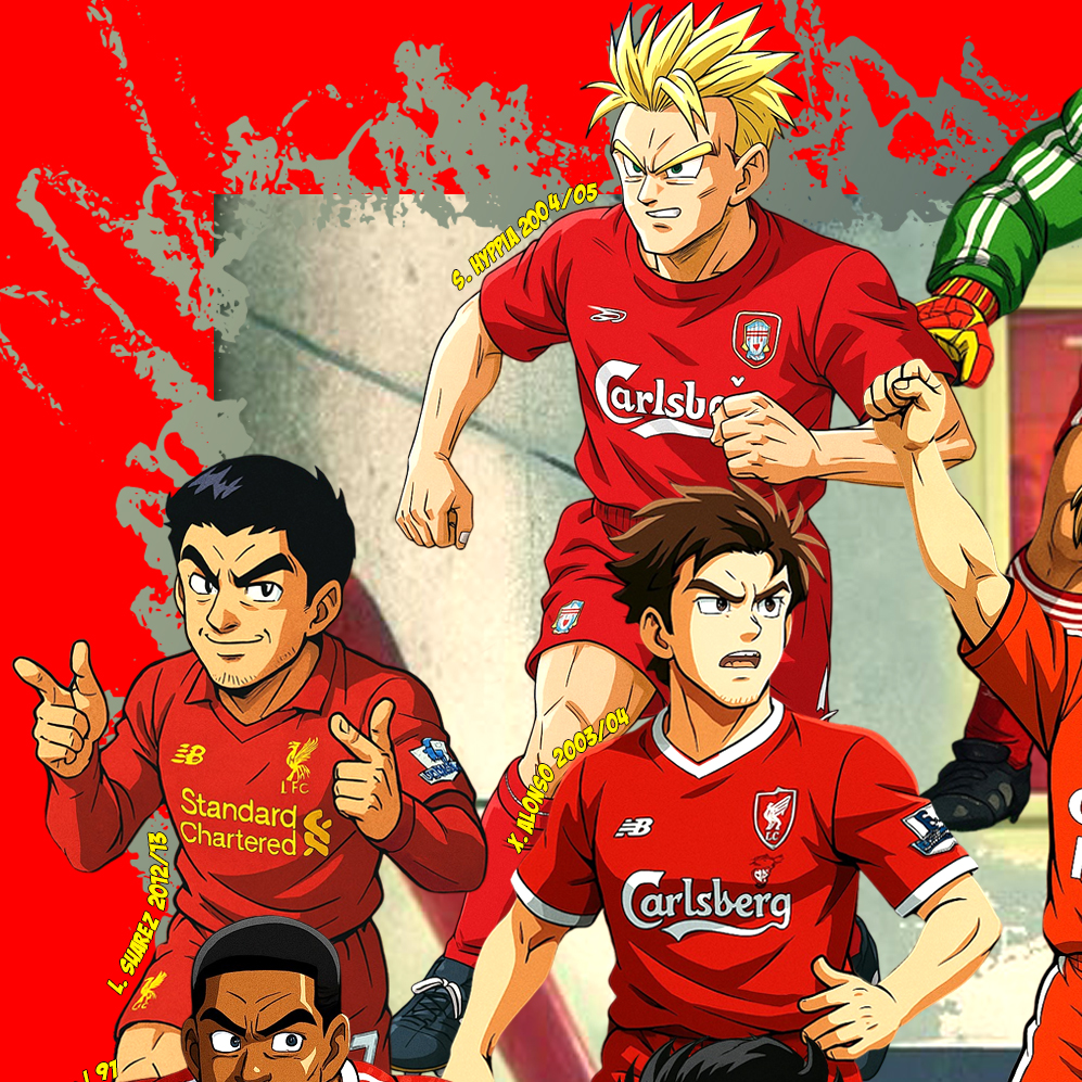 The Liverpool Legends Players in Anime Style - 100% Cotton Print T-shirt - Unisex - Image 7