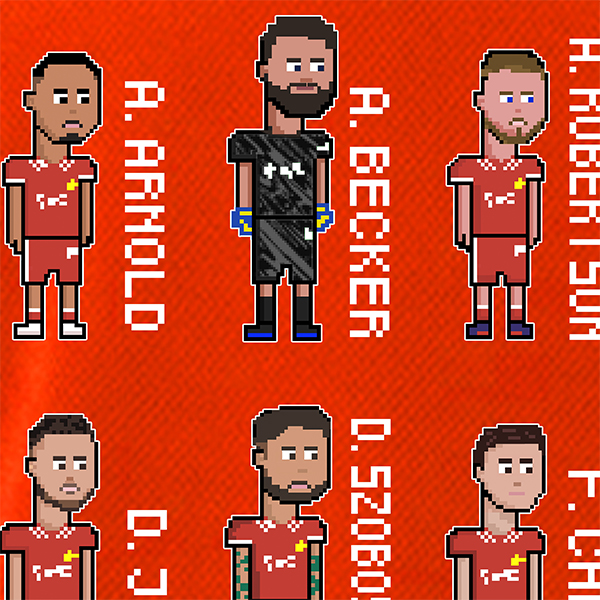 Liverpool Players 2024/25 Premier League Champions Squads in Crypto-punk Cartoon Style - 100% Cotton Print T-shirt- Unisex - Image 6