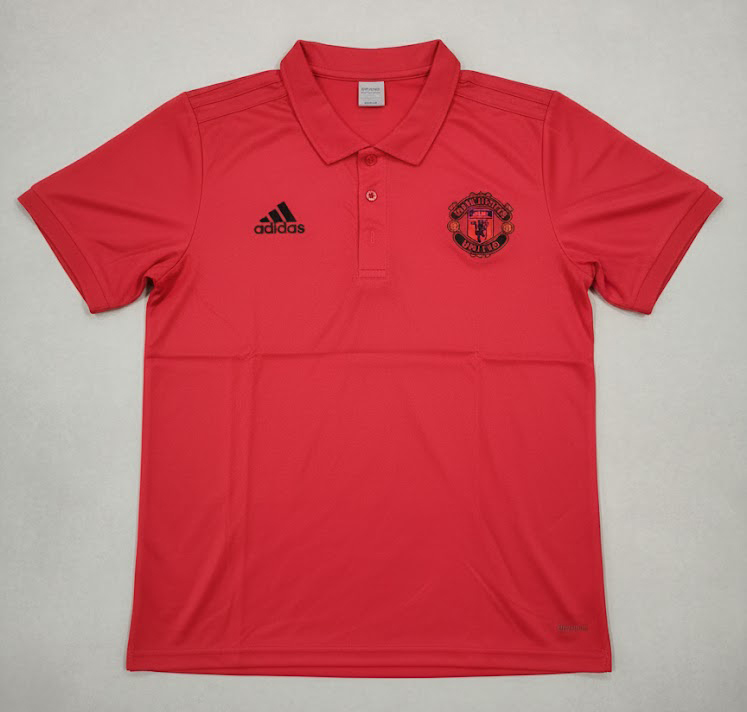 Manchester United Premium Fabric Unisex Polo T-Shirt (Bright Red Color) - Image 2